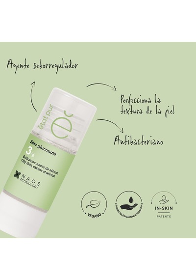 Etat Pur Pure Active Çinko Glukonat İstenmeyen Parlama Karşıtı Sebum Dengeleyici Saf Cilt Serumu 15 Ml