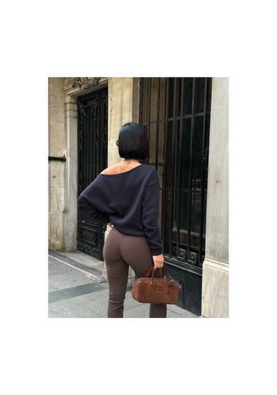 Meecy Omuz Detaylı Uzun Kollu Zr Model Sweatshirt Lacivert Lacivert