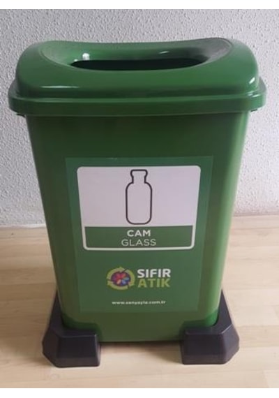 Sıfır Atık Geri Dönüşüm Atık Cam Atık Kovası 50 Lt