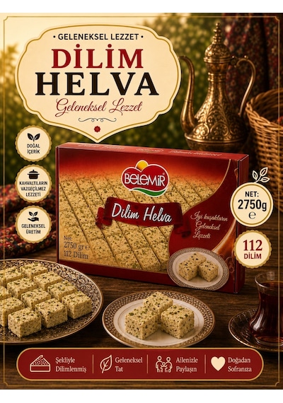 Belemir Fıstıklı Dilim Helva 2750 G