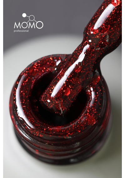 Momo Professional Kalıcı Oje G007 Kırmızı Parıltılı Şarap 14 ML
