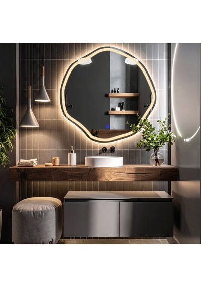 Lys Günışığı Lazer Kumlamalı Lavabo & Banyo Aynası Dokunmatik Sensörlü 80 X 80