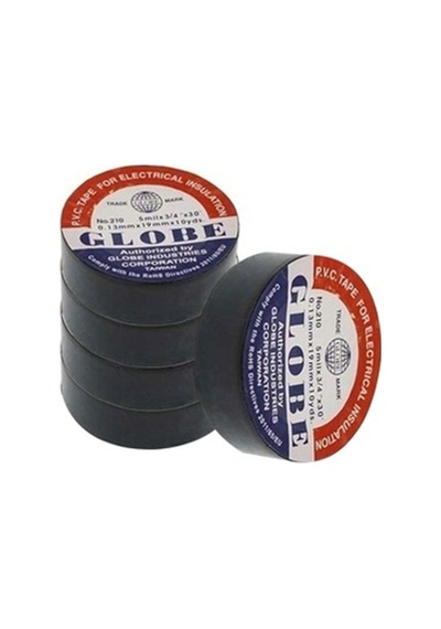 Globe 0.13 Mm X 19 Mm X 10 Mm İzole Bant Siyah 5'li Paket