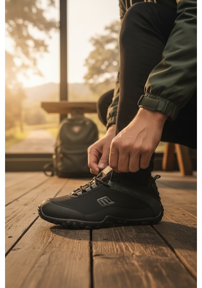 Enoch Erkek Outdoor Ayakkabı Soft Shell Teknolojili Su İtici Ve Rüzgar Geçirmez Trekking Modeli Siyah