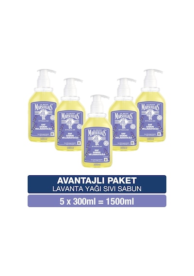 Le Petit Marseillais Lavanta Yağı Saf Sıvı Sabun 300 Ml X5 Avantajlı Paket El Yıkama Jeli