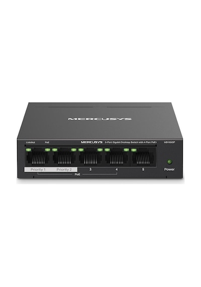 Tp-Link MS105GP 5 Port Gigabit 4 Port PoE 65 W Yönetilemez Switch