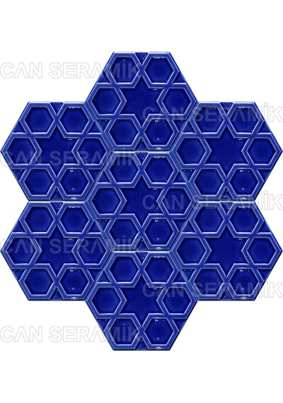 Can Seramik - 15x17 Cm. Rölyefli Selçuklu Yıldızı Seramik Karo N11.447