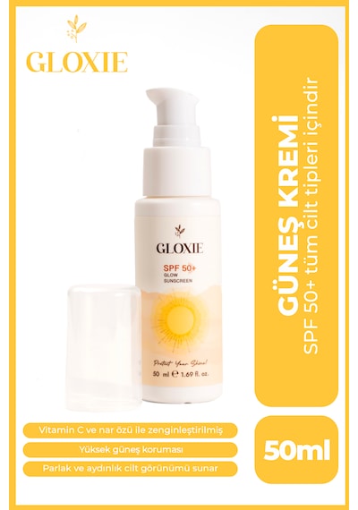 Gloxie Aydınlatıcı ve Nemlendirici Güneş Kremi SPF50+ 50 ML