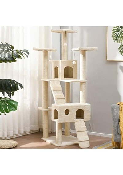Pet Residence Kedi Tırmalama Evi Beyaz 170 X 60 X 50 Cm