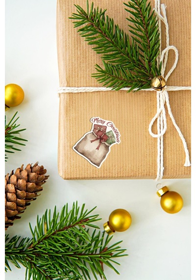 Mutlı Yıllar Sticker 4 Cm 48 Adet - Suya Dayanıklı Yeni Yıl Yılbaşı Sticker , Hediye Paketi Süsü