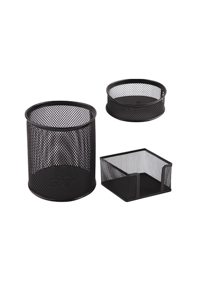 Masa Üstü 3 Lü Set Perfore File Metal Siyah