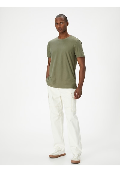 Koton Basic Tişört Slim Fit Bisiklet Yaka Kısa Kollu Haki 4sam10835hk Haki Koton Basic Tişört Slim Fit Bisiklet Yaka Kısa Kollu Haki 4sam10835hk Haki