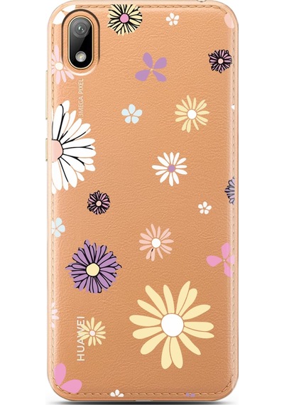 Huawei Y5 2019 Candy Floral Tasarımlı Süper Şeffaf Telefon Kılıfı Çok Renkli