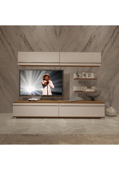 Decoraktiv Eko 5 Mdf Std Tv Ünitesi Tv Sehpası - Ceviz Beyaz Ceviz - Beyaz