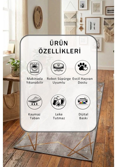 Yıkanabilir Yolluk 18 Gold