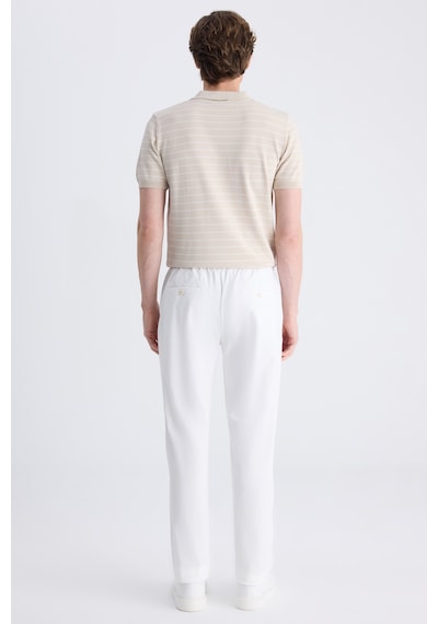 D's Damat Ds Damat Relaxed Fit Pilesiz Beyaz Diyogonal Tencel -pamuk Karışımlı Likralı Jogger Pantolon 4hc03ad05321m 801