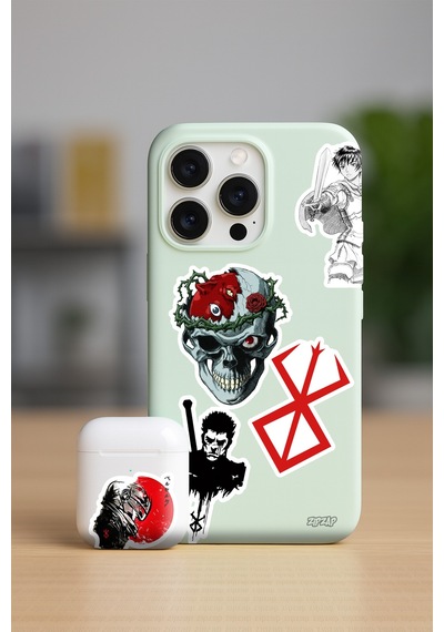 Berserk Anime Telefon Laptop Bullet Journal Yapışkanlı Folyo Sticker Paketi 22 Adet Çok Renkli
