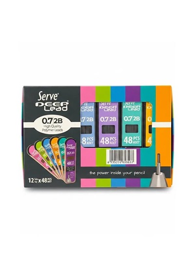 Serve Deep 0.7 Mm 2b Siyah Kalem Ucu 48 Li X 12 Pk 48x12 576 Adet