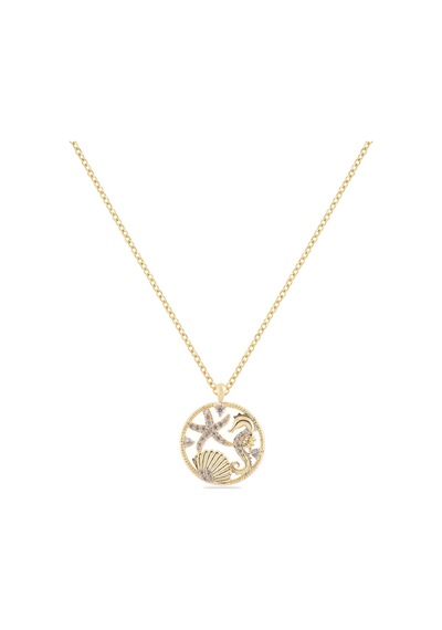 Şans Zirkon Kolye Gold 45 Cm Altın