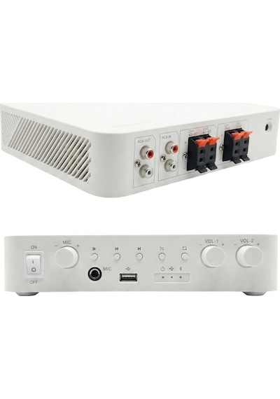 Hikvision Ds-qae0a60g1-vb 60w 2 Bölgeli Analog Amfi Amplifikatör Usb/bluetooth/mik/rca