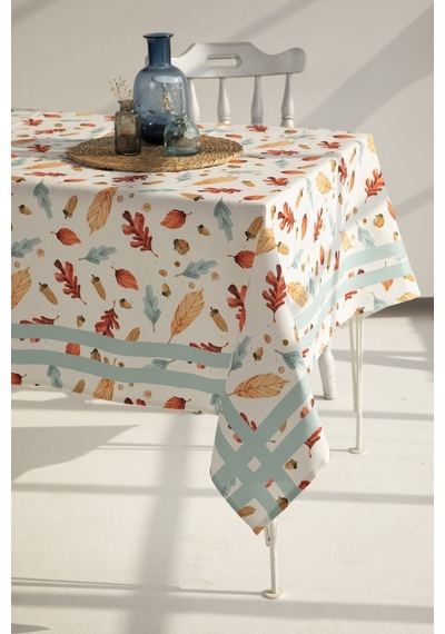 Ays Home Mint Yaprak Desen Yemek Masası Örtüsü