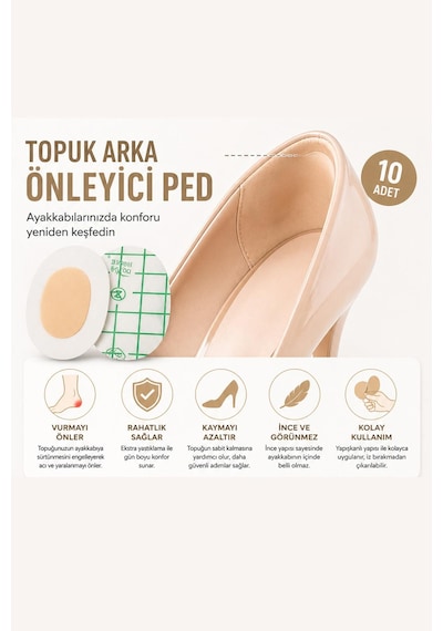 Ayakkabı Topuk Koruyucu Bant 10 Adet Vurma Önleyici Yara Yapmaz Yapışkanlı Ped Seti
