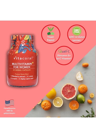 Multivitamin For Women 30 Bitkisel Kapsül Multivitamin For Women 30 Bitkisel Kapsül