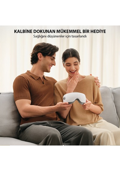 Es500 Göz Masaj Aleti Isı Terapili, Bluetooth Müzikli, Sessiz, Taşınabilir, 1500 Mah, Parlak Beyaz