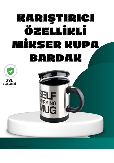 Mey İthalat Otomatik Karıştırmalı Termos Kupa Ergonomik Tasarım