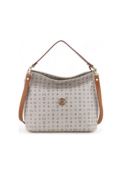 Bilik Deri Monogram Gri/taba Kadın Omuz Çantası Nv 1003-mn Gri - Taba