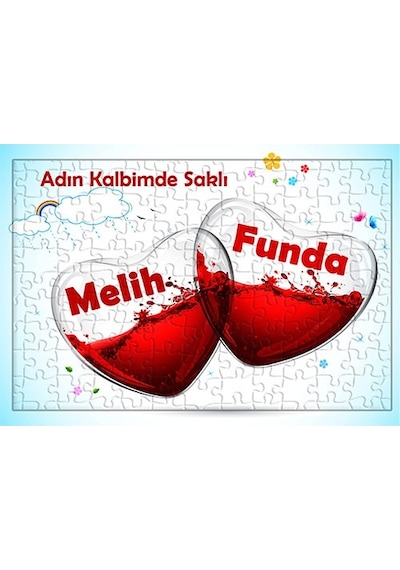 Sevgililer Günü Hediyesi - Adın Kalbimde Saklı Puzzle - Yapboz