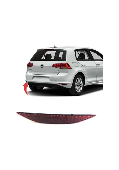 Volkswagen Golf 7 2013-2017 Arka Tampon Reflektörü Sol Karartılmış Oem 5g0945105a