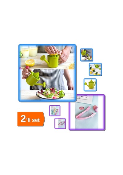 Bahçıvan Limon Sıkacağı - Hazneli Narenciye Sıkacağı + Çekirdek Çıkartma Aparatı - 2li Set Def789 Se Diğer