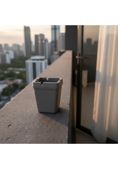 Kokusuz Kare Küllük Duman Ve Koku Tutucu Tasarım Balkon, Teras Ve İç Mekan Kullanımı Dayanıklı Plastik 10 X 7,5 Cm