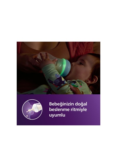 Doğal Tepkili Gece Biberonu 260 Ml No:3 Karanlıkta Parlar Scy903/81