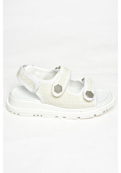 Fox Shoess267122004 Beyaz Kumaş Kadın Sandalet Beyaz