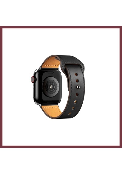 Storeşahin Apple Watch 42mm Uyumlu Kr415 Luaz Deri Kordon - Siyah Shn0720