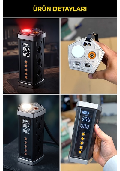 Joyplus Akü Takviye Ve Hava Kompresörü 16000 Mah Led Ekran Powerbank