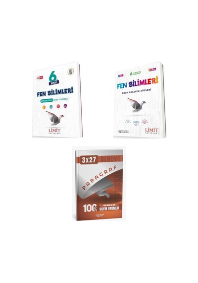 2027 Limit 6. Sınıf Bilimleri Fen Etkinlikli Soru + Föyleri Konu + Anla Kazan Paragraf Deneme 3'lü Set