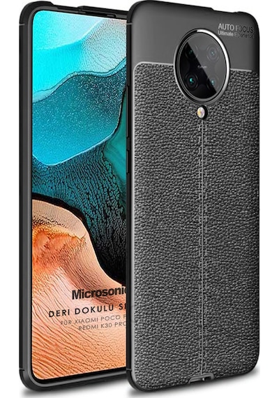 Microsonic Xiaomi Redmi K30 Pro Kılıf Deri Dokulu Silikon