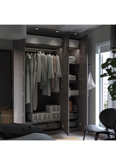 Ikea Koyu Gri Ferah Kapaklı Gardırop