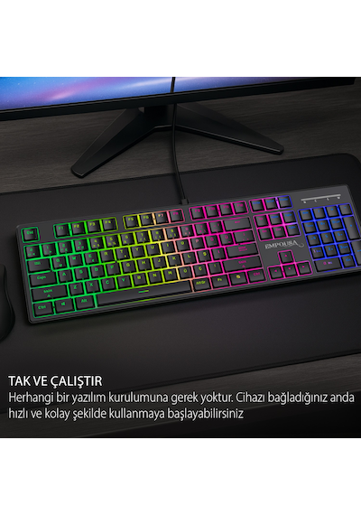 Ikg-440t Mavi Switch Mekanik Klavye Rgb 16 Efekt 104 Tuş Kablolu Anti-ghosting Windows/mac Uyumlu