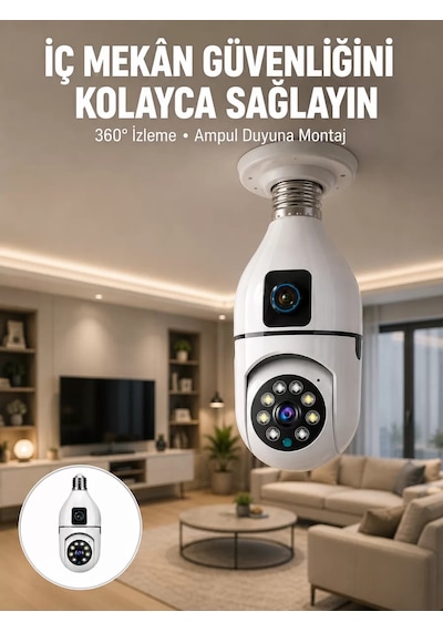 Tak Çalıştır Ampul Kamera - Full Hd 1080p Kablosuz Güvenlik Çözümü Yeni Nesil