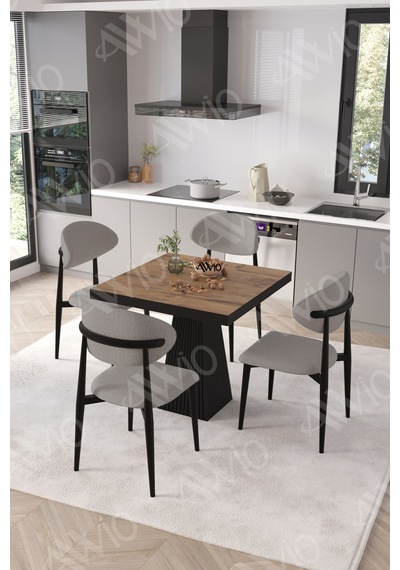 Avvio Marven Siyah Polo Metal Sandalye 90x90 Kare Yemek Masası Mutfak Masası Masa Sandalye Takımı Akçaağaç Avvio Marven Siyah Polo Metal Sandalye 90x90 Kare Yemek Masası Mutfak Masası Masa Sandalye Takımı Akçaağaç