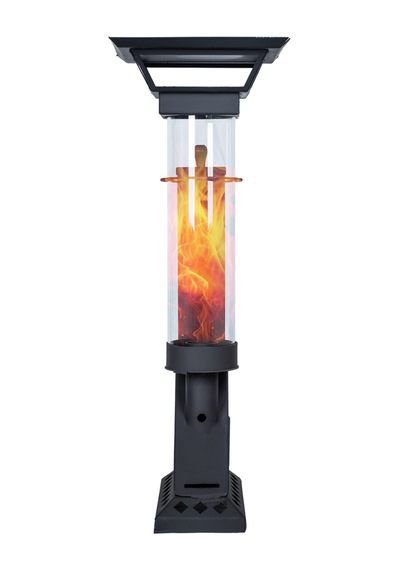 Etinova Compact İf-17 Camlı Alev Lambası Dış Mekan Pelet Soba - Siyah