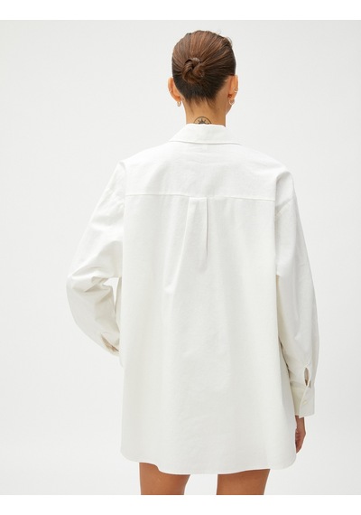 Koton Oversize Gömlek Uzun Kollu Keten Karışımlı Kırık Beyaz 3sak60043pw 3SAK60043PW001 Ekru Koton Oversize Gömlek Uzun Kollu Keten Karışımlı Kırık Beyaz 3sak60043pw 3SAK60043PW001 Ekru