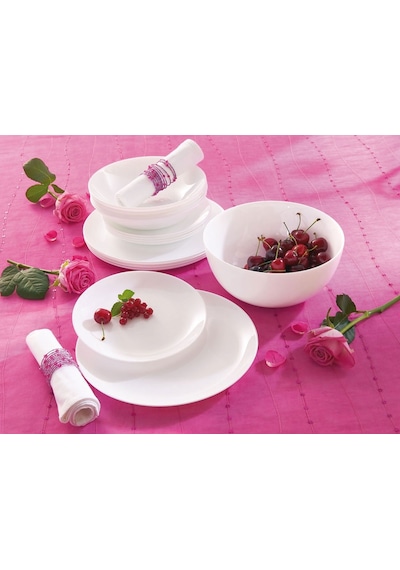 Diwali Temperli Tatlı Tabağı 19 Cm 6lı Beyaz