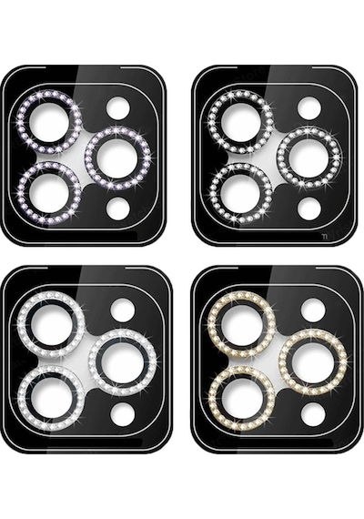 Binano Apple Uyumlu iPhone 15 Pro/15 Pro Max Taşlı Deniz Mavisi Kamera Koruyucu