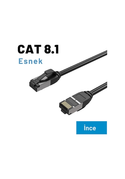 Irenıs 2 Metre Cat8 İnce Ftp Lsnh Ethernet Patch Kablo