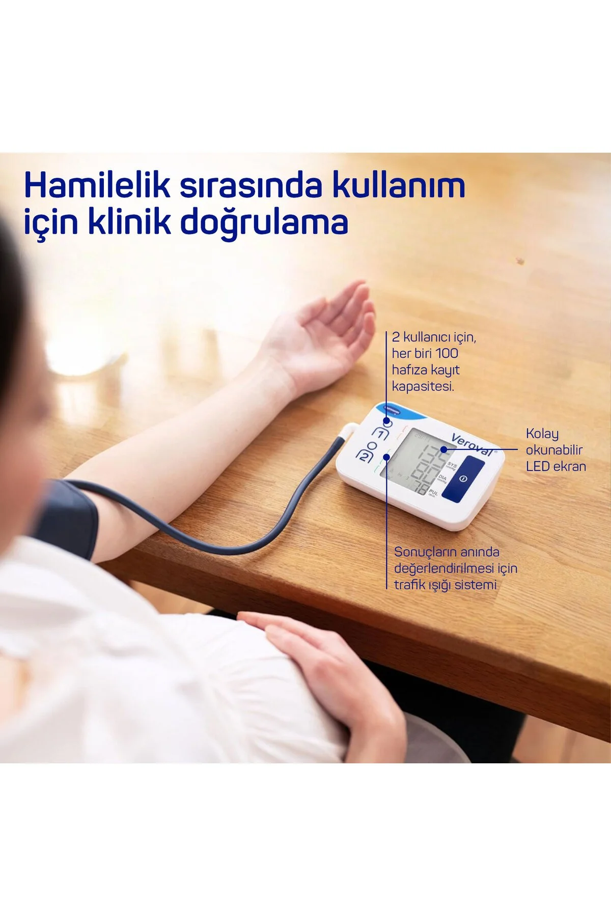 Veroval Compact Üst Koldan Dijital Tansiyon Aleti Geniş Manşonlu Aritmi Tespiti Yapan Tansiyon Ölçer